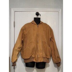 Vintage Walls Workwear Jacket Men Sz XL Brown Duck Canvas Full Zip Hooded Winter